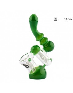 Бонг скляний Saxo Green Bubbler - H:18cm