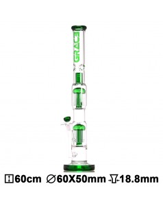Бонг стеклянный Grace Glass LABZ Series | Haze Maze v2 Green H:60cm ?:55/45mm SG:18.8mm