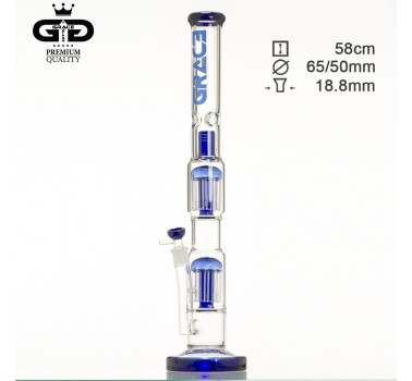 Бонг стеклянный Grace Glass Cane 20 mm перкалятор: 2Х10arm 60cm (Синий)