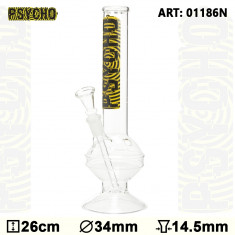 Бонг стеклянный Glass Psycho Bouncer - H:26 - Ø:34mm- Socket:14.5mm