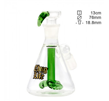 Прекуллер стеклянный Thug Life Green - H:13cm- SG:18.8mm - O:76mm