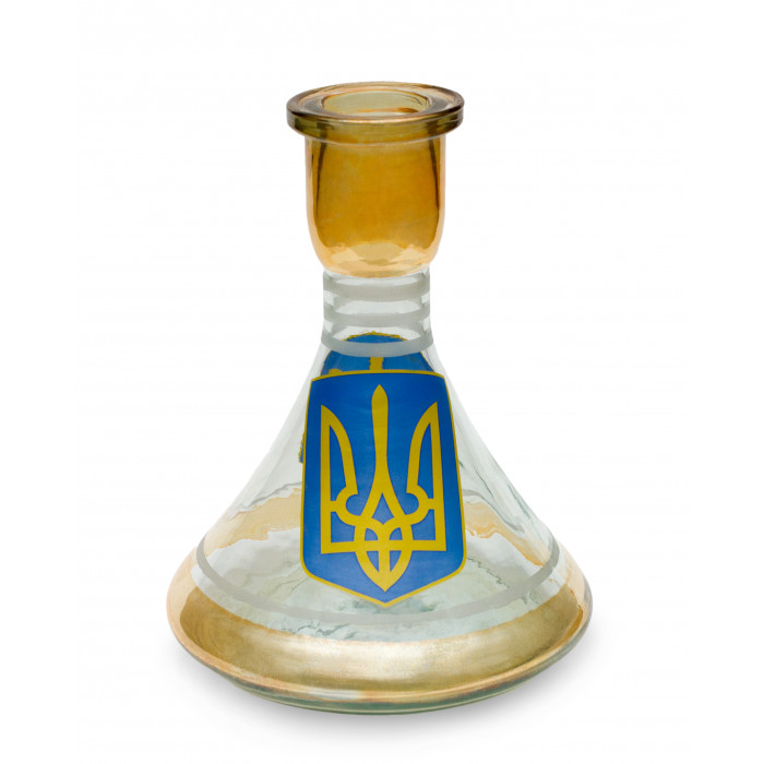Колба конусообразная широкая "Тризуб" для кальяна (25см) - фото 1 - Kalyanchik.ua